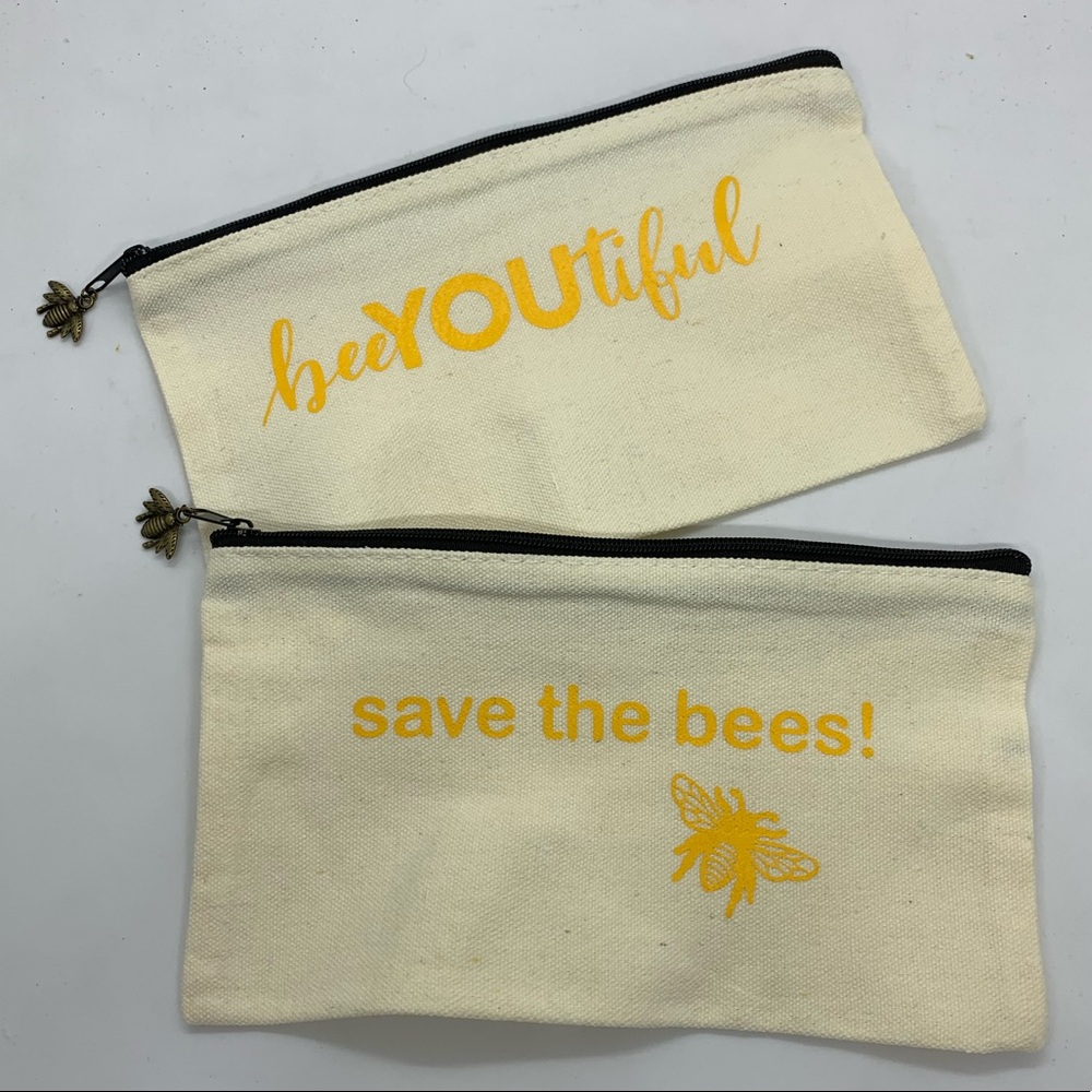 Canvas Zip Bag BeeYOUtiful or Save the Bees 🐝